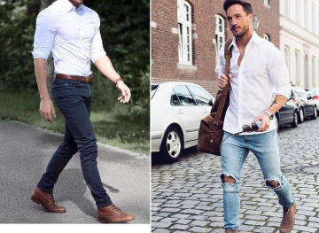 Cách phối áo sơ mi trắng với quần jean nam thời thượng chuẩn phong cách