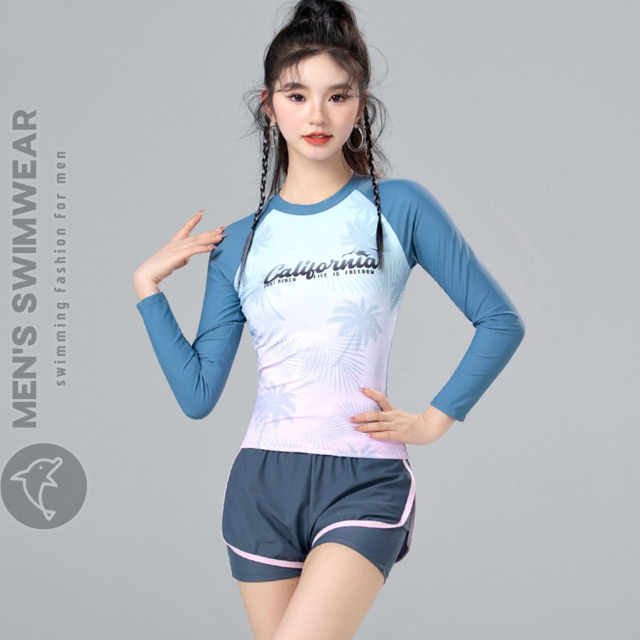 Set quần áo bơi nữ dài tay cao cấp (DBN-385) - Ảnh 0