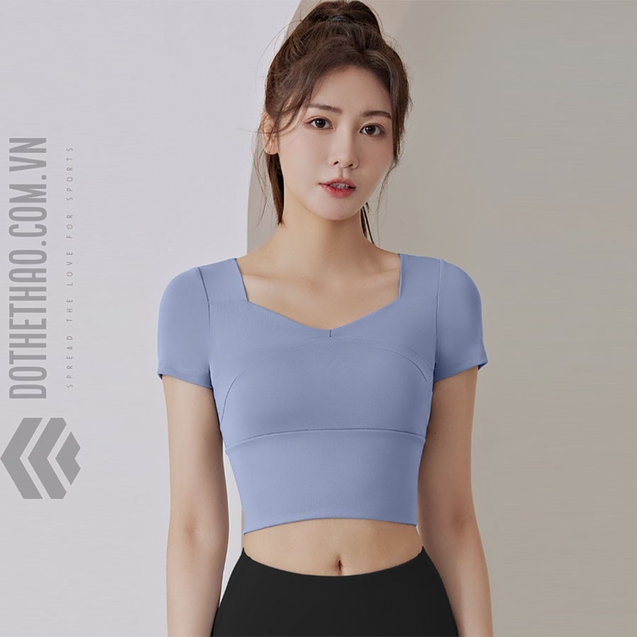 Áo tập yoga nữ tính ngắn tay cao cấp (DTT-016) - Ảnh 0
