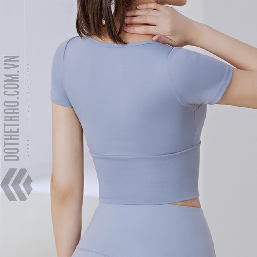 Áo tập yoga nữ tính ngắn tay cao cấp (DTT-016) - Ảnh 2