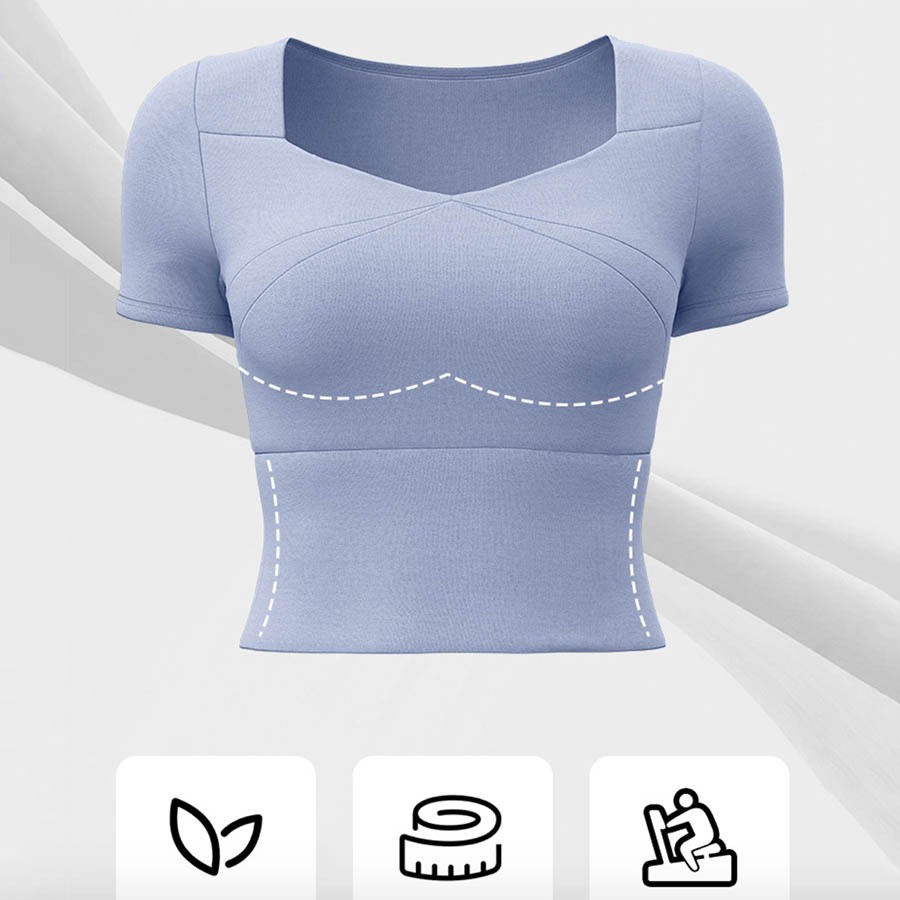 Áo tập yoga nữ tính ngắn tay cao cấp (DTT-016) - Ảnh 3