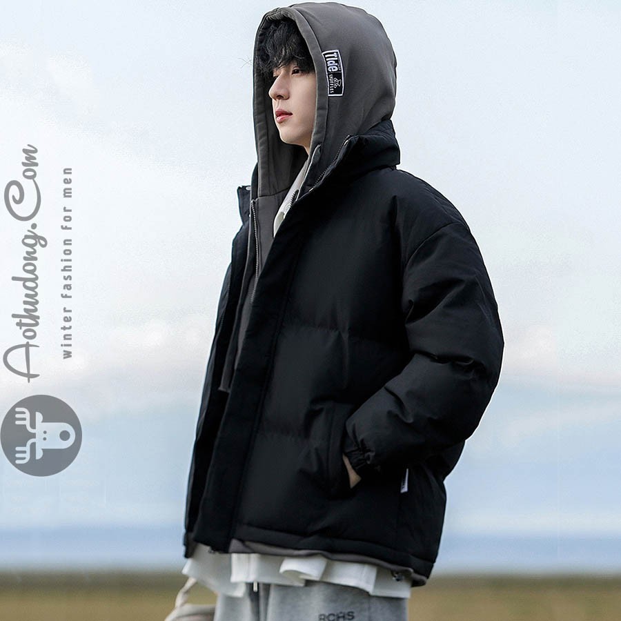 Áo khoác phao mũ hoodie nam nữ hàng hiệu (ATD-505) - Ảnh 1