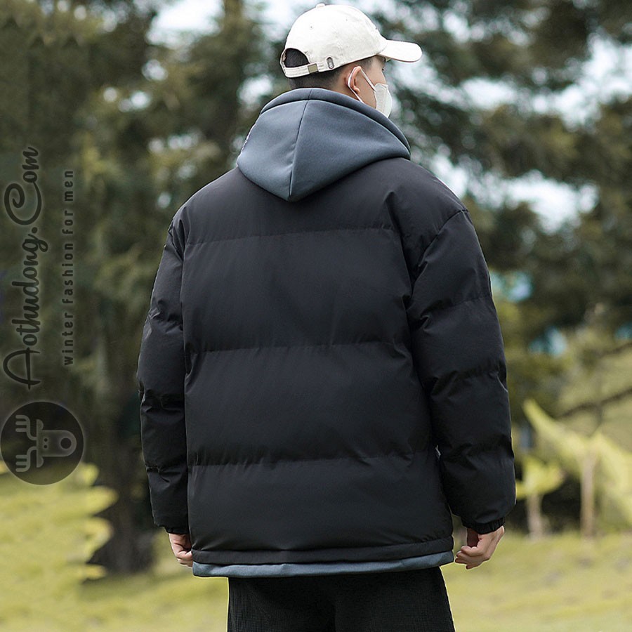Áo khoác phao mũ hoodie nam nữ hàng hiệu (ATD-505) - Ảnh 3