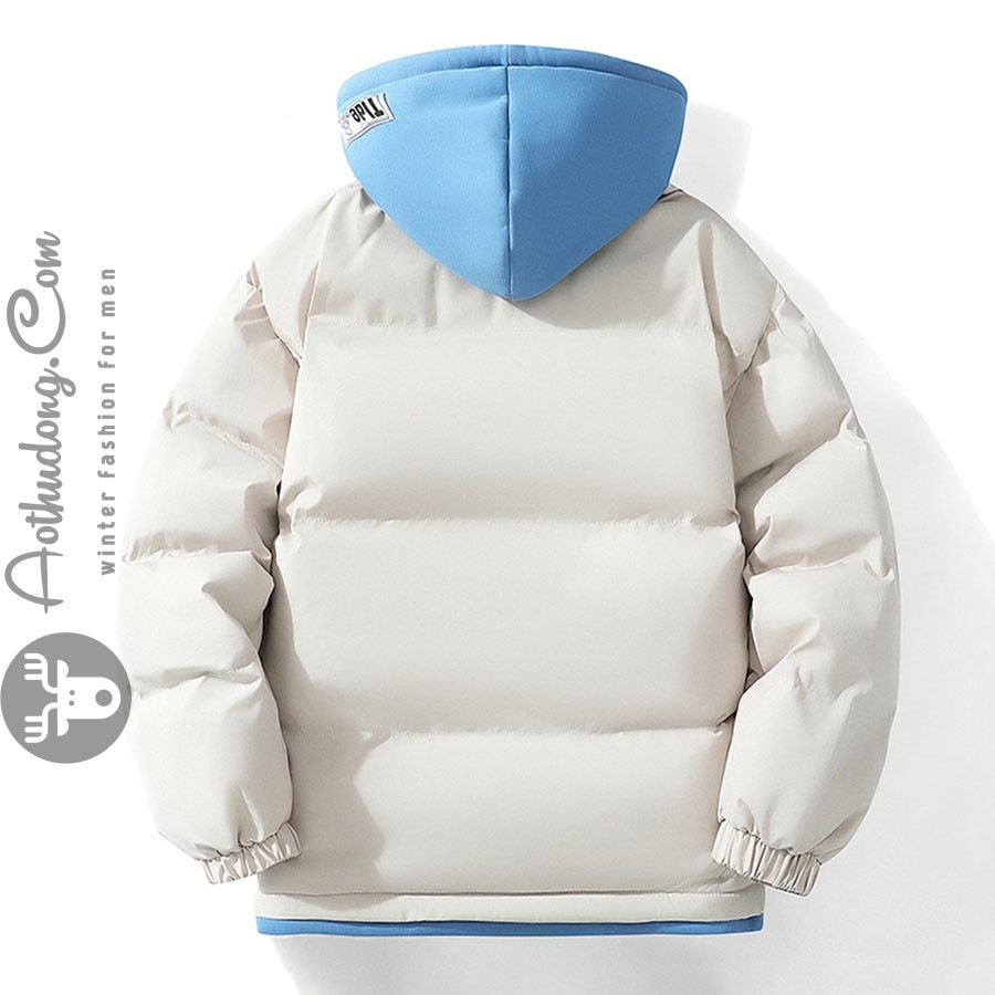 Áo phao mũ hoodie nam nữ hàng hiệu trắng (ATD-512) - Ảnh 2