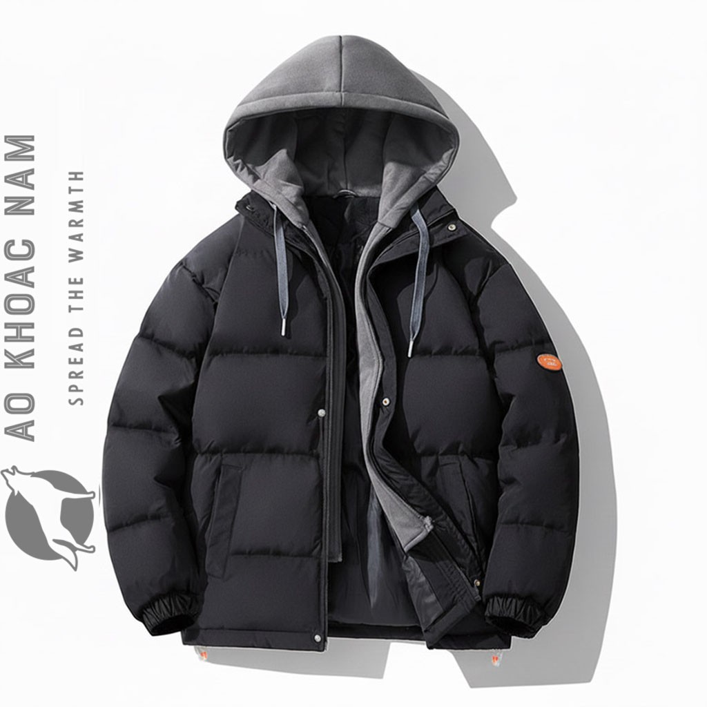 Áo khoác phao tuổi teen mũ hoodies cao cấp (AKN-242) - Ảnh 2